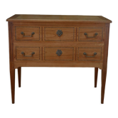 Commode de style Louis XVl en merisier 2 tiroirs estampillée Lechevalier. P.