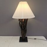 Designer table lamp/floor lamp, made from driftwood.