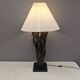 Designer table lamp/floor lamp, made from driftwood.