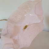 Draped pendant lamp in pink Clichy glass