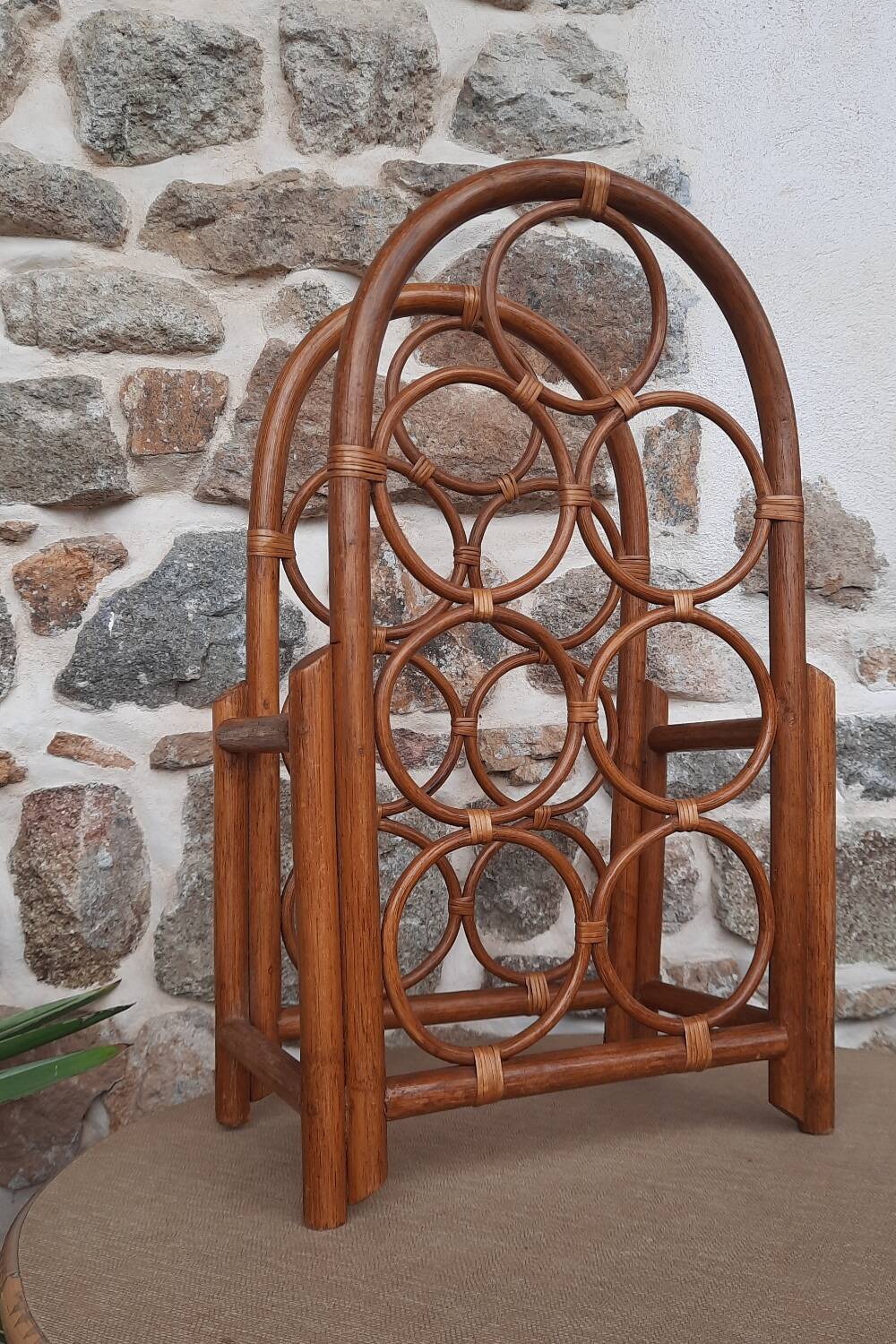 Rattan bottle holder