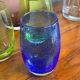 5 coloured bubble glass tumblers