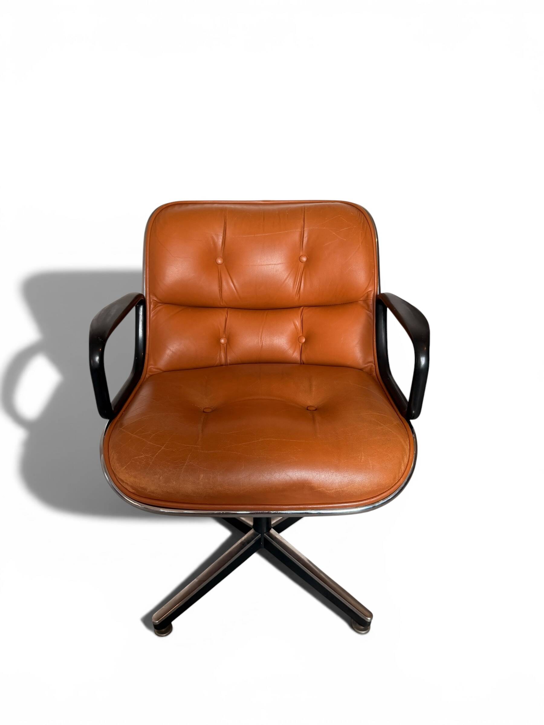 Knoll Pollock Armchair 4 Legs - Vintage Camel Leather