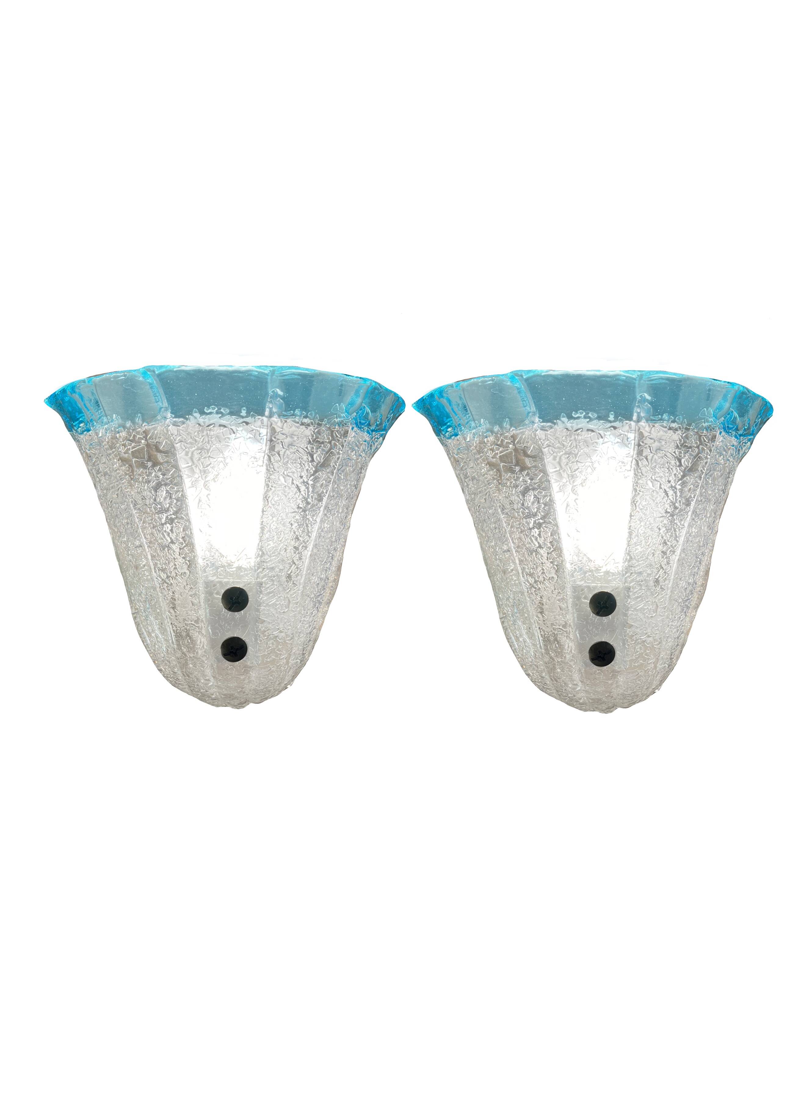 Pair of Murano Wall Sconces, Italy, 1970s