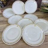 9 assiettes anciennes Théodore Haviland, estampillées et monogrammées