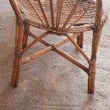 Three vintage rattan chairs