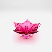 Coupe Sommerso Josef Hospodka - Cristal de Bohême Rose -Circa 1960