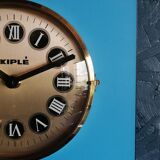 Vintage formica clock silent rectangular wall clock "Blue Kiple"