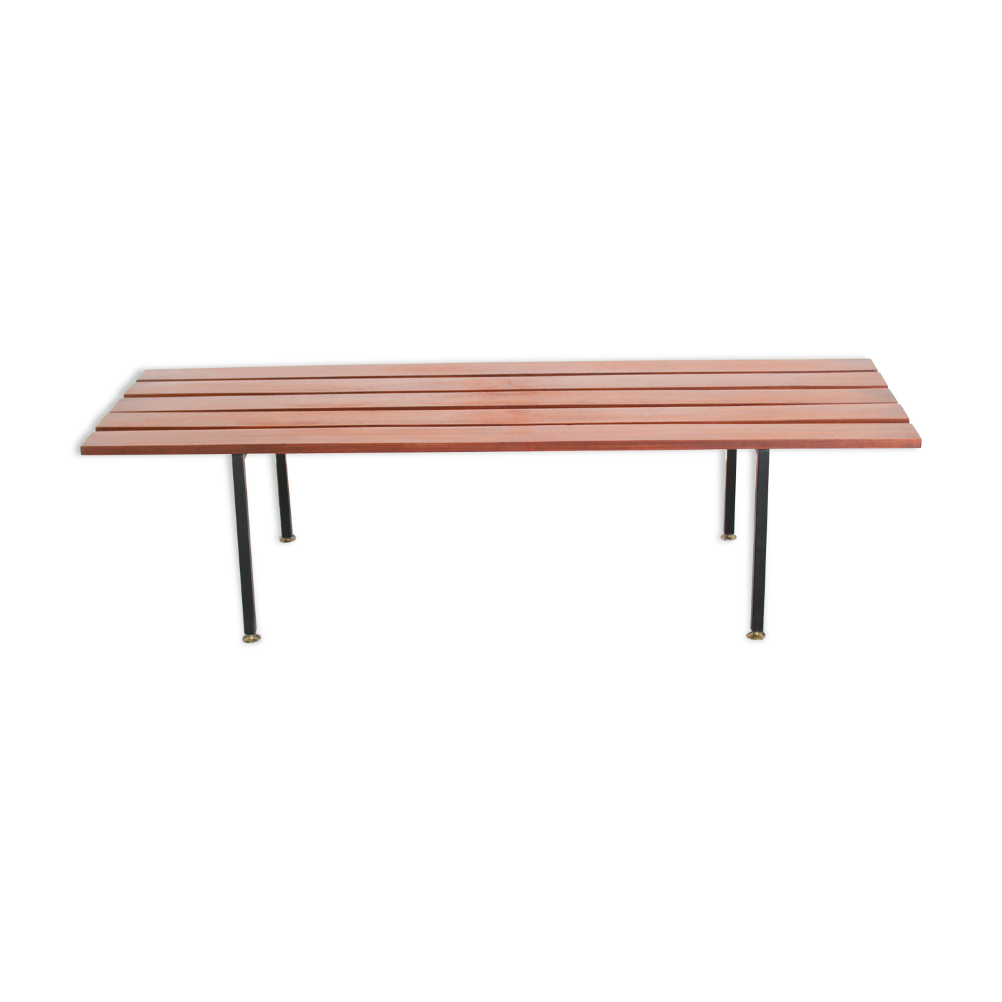 Rosewood and metal bench, Italy 1970s
