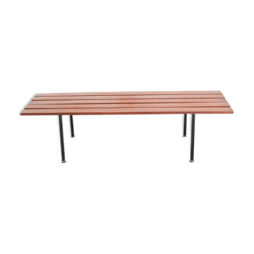 Rosewood and metal bench, Italy 1970s