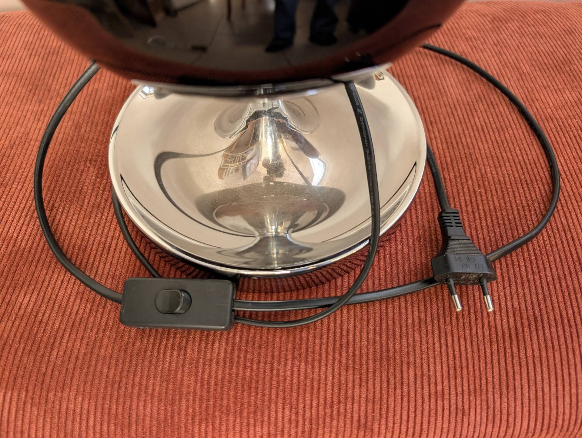 Lampe Space Age en chrome et verre
