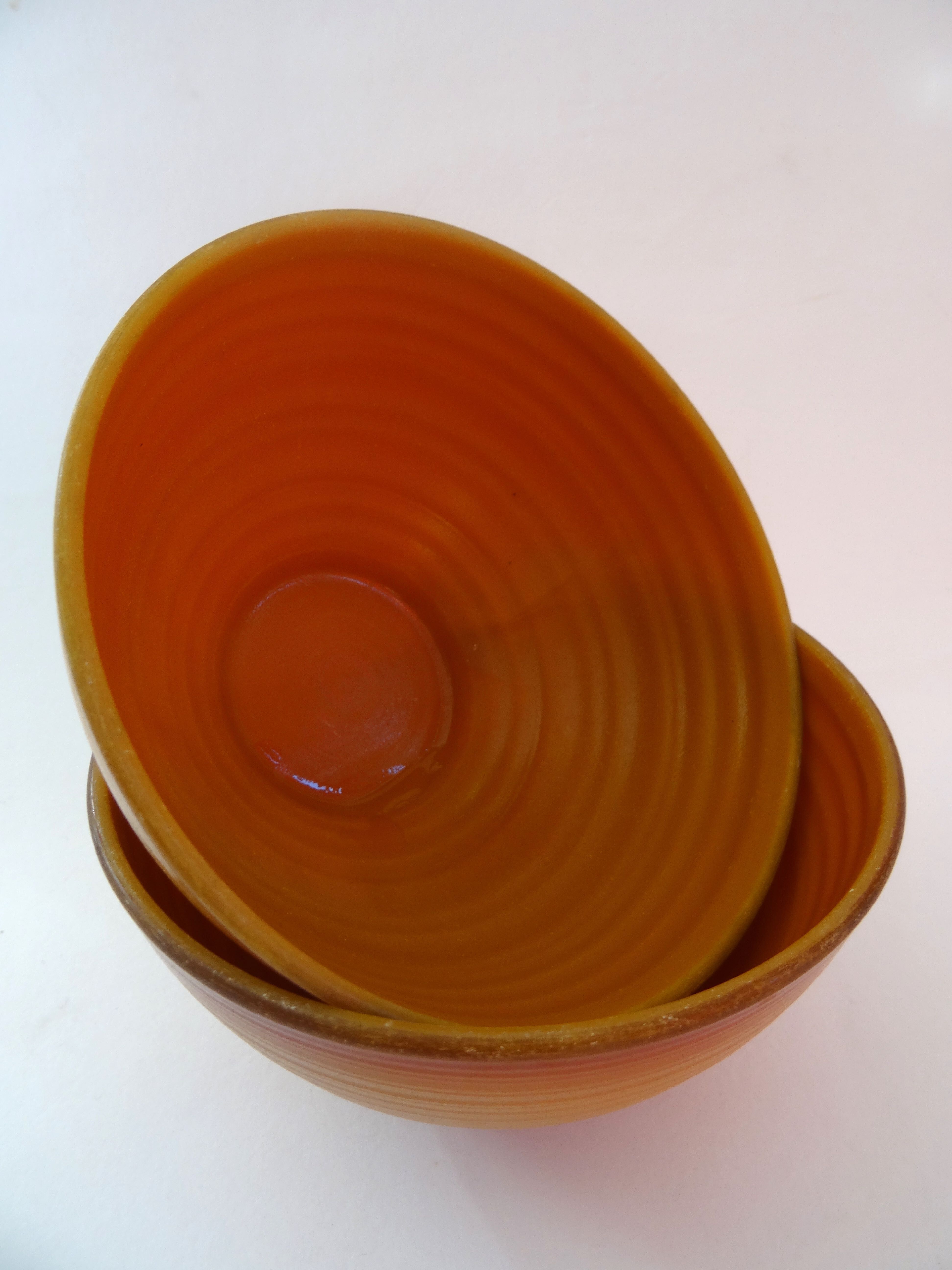 Brown arcopal bowls