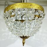 3-light bronze and crystal ceiling light