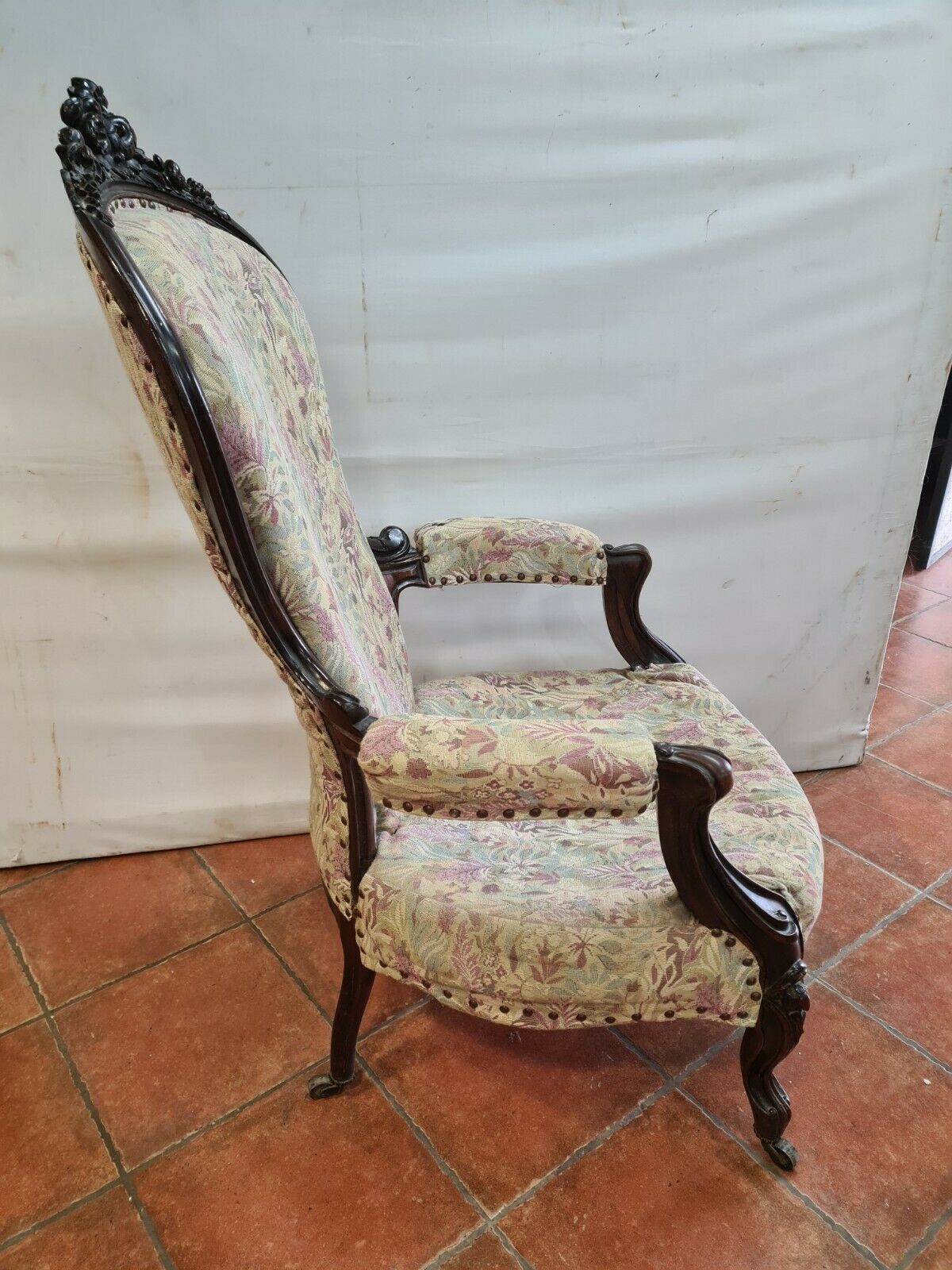 Armchair style Napoleon III in rosewood