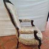Fauteuil bergère style Napoleon III en palissandre
