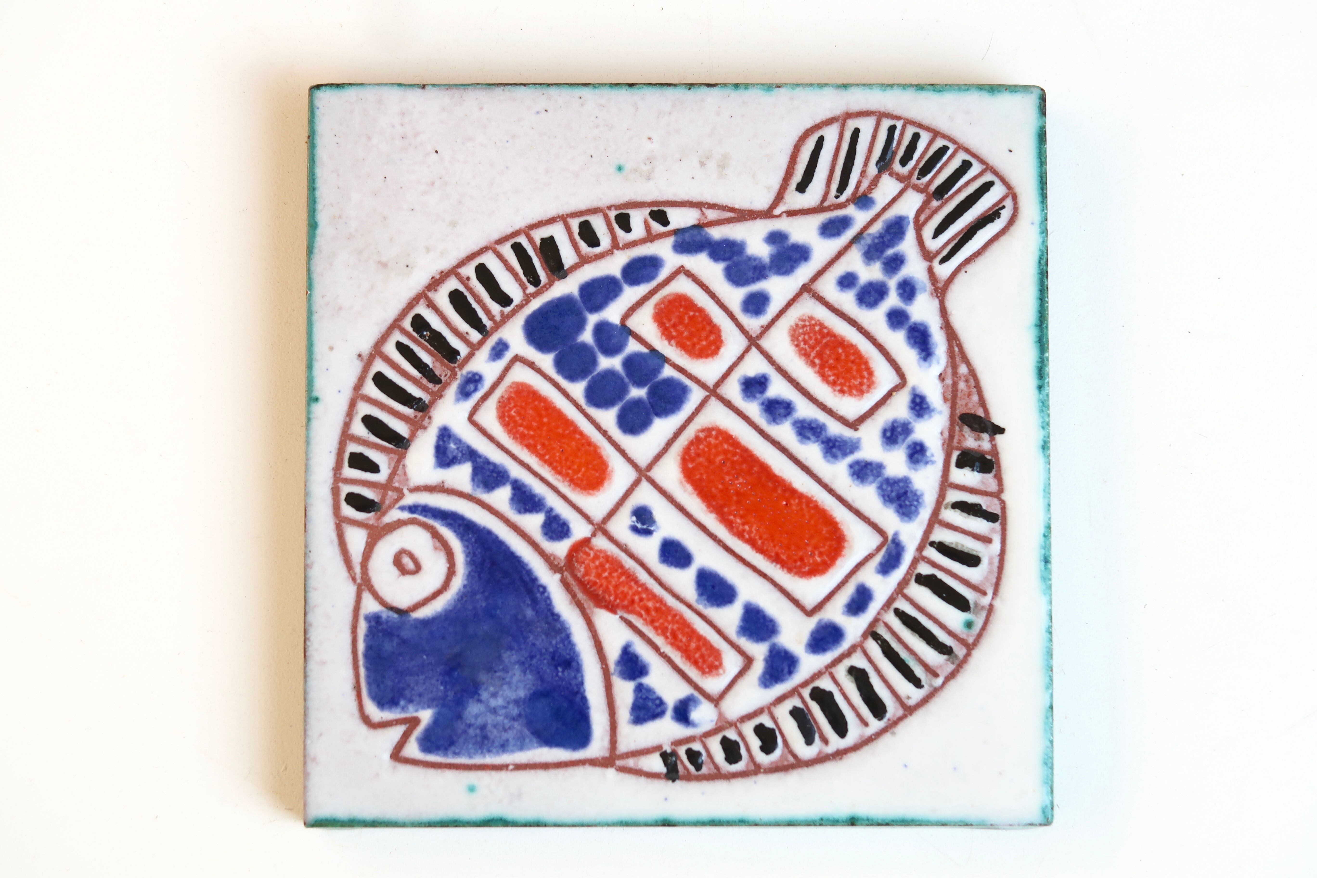 Ceramic wall tile: fish, 60s