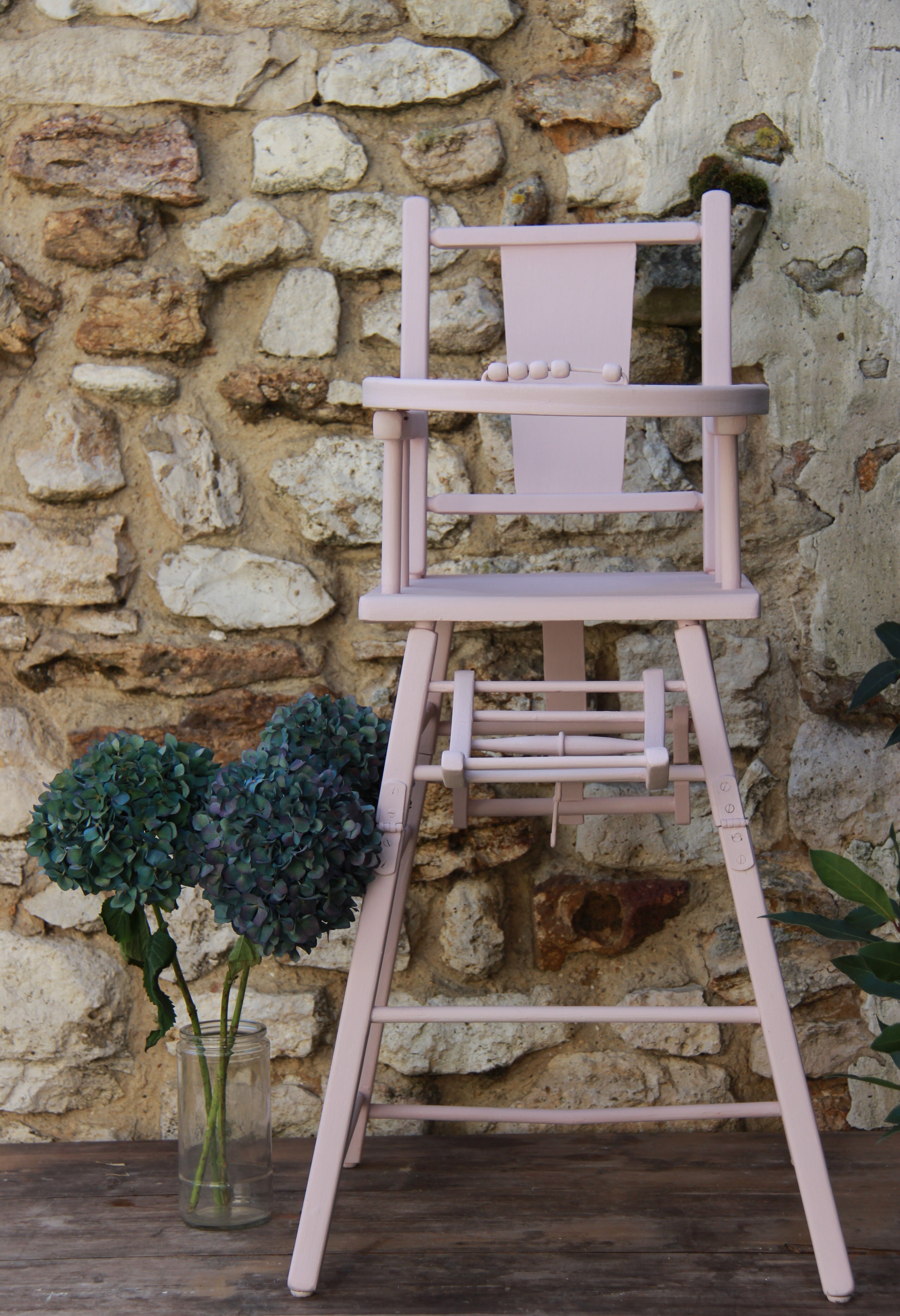 Children's wooden high chair
