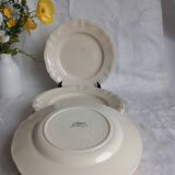 8 antique Sarreguemines ivory plates