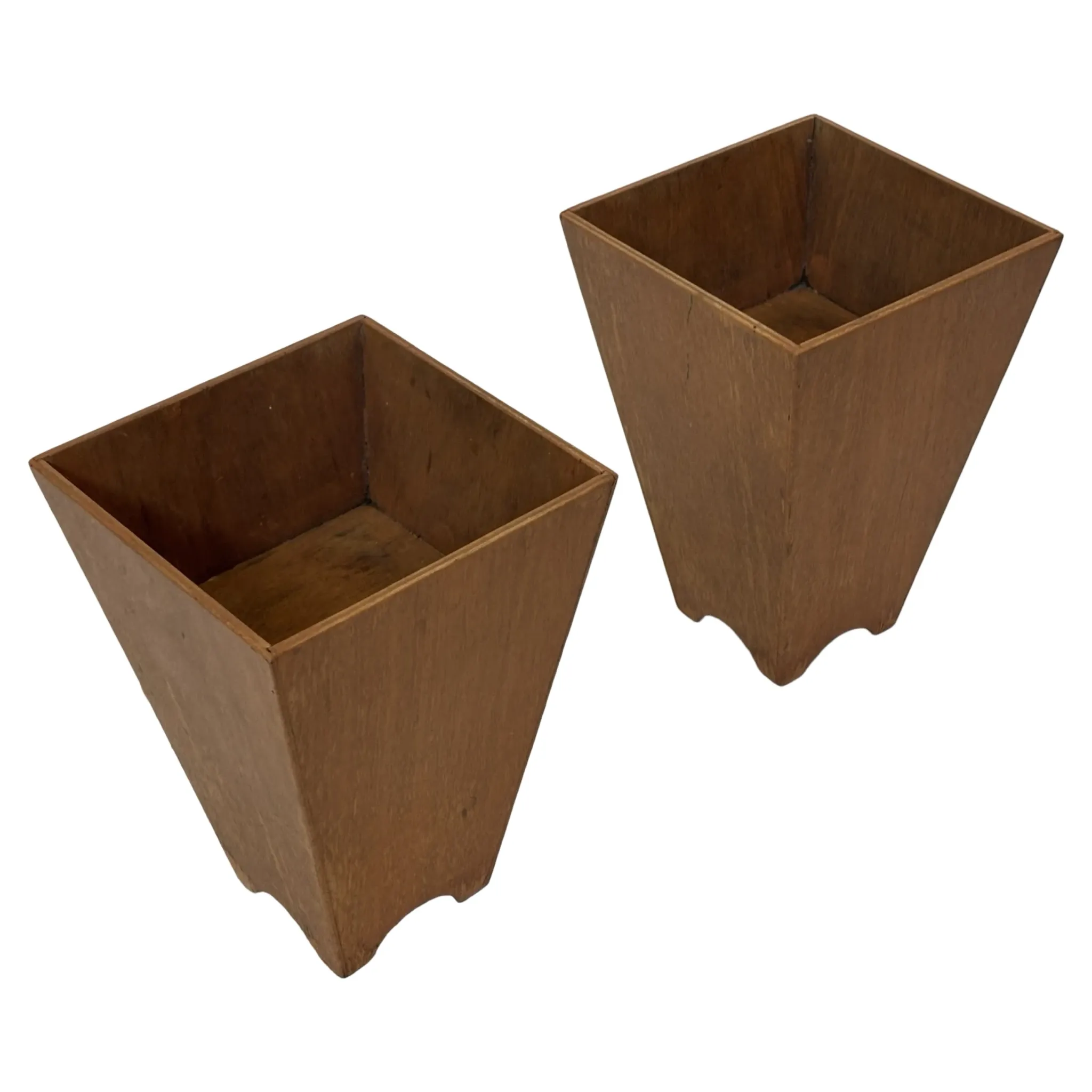 Jardinière en bois minimaliste, géométrique vintage