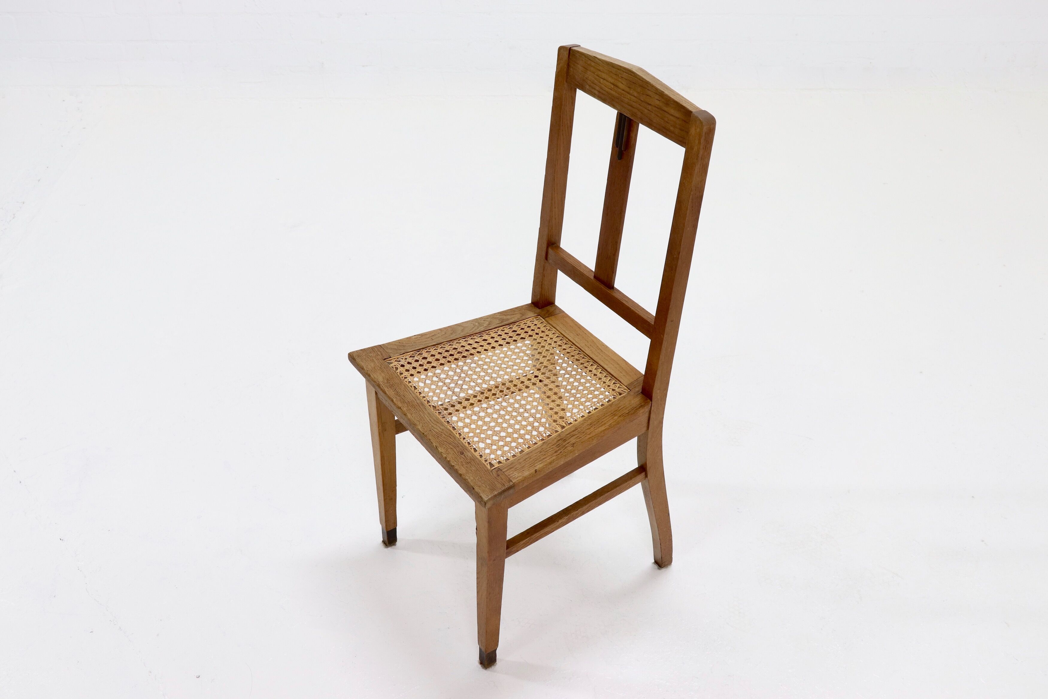 Amsterdam School Oak and Cane Chair 1920s