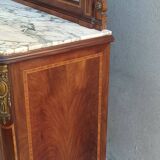 Buffet desserte Louis XVI en placage d'acajou et marqueterie de bois précie