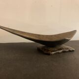 Brutalist metal ashtray or empty pocket signed R. Roux, 1950