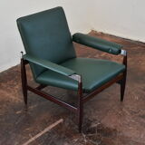 Fauteuil en palissandre & simili cuir modèle 112 par Leolux, années 1960