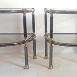 Pair of semi-circular coffee tables, 1970s