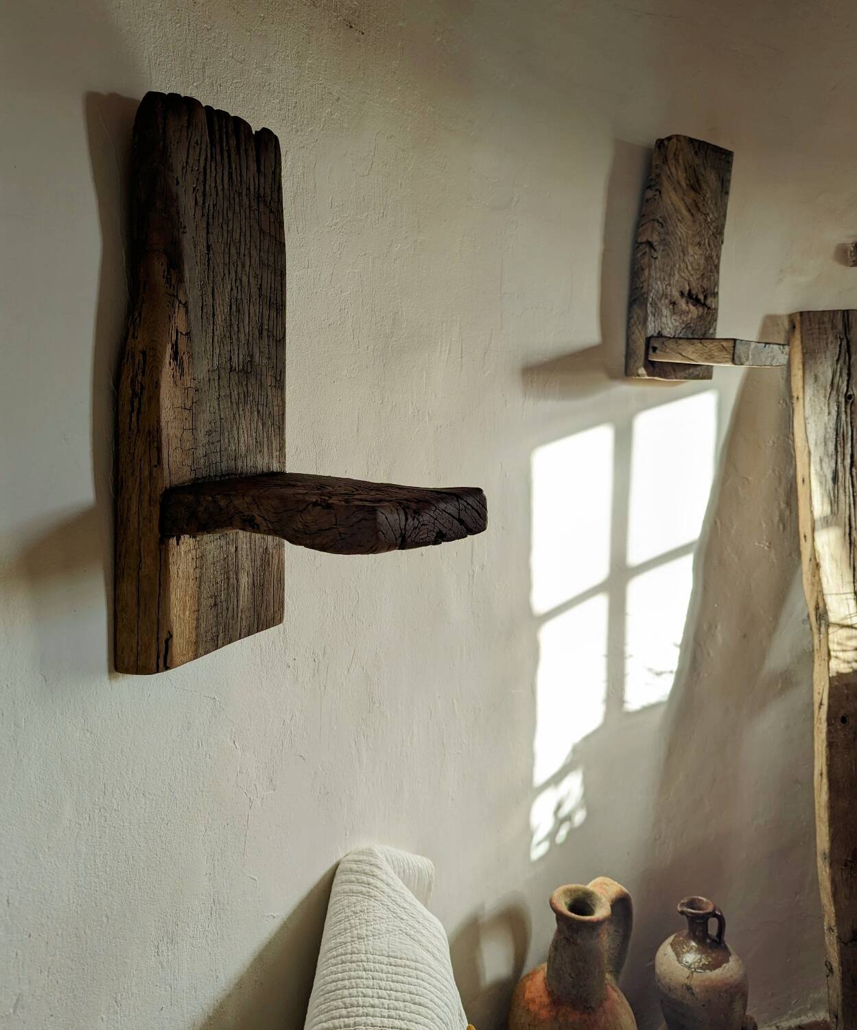 Old oak wall shelves