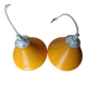 Pair of vintage egg yellow pendant lights