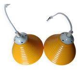Paire de suspensions vintage jaune œuf