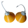 Pair of vintage egg yellow pendant lights