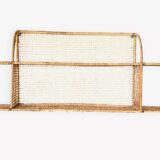 Steel and wicker wall shelf