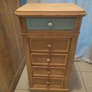 Bedside table solid wood furniture drawer blue