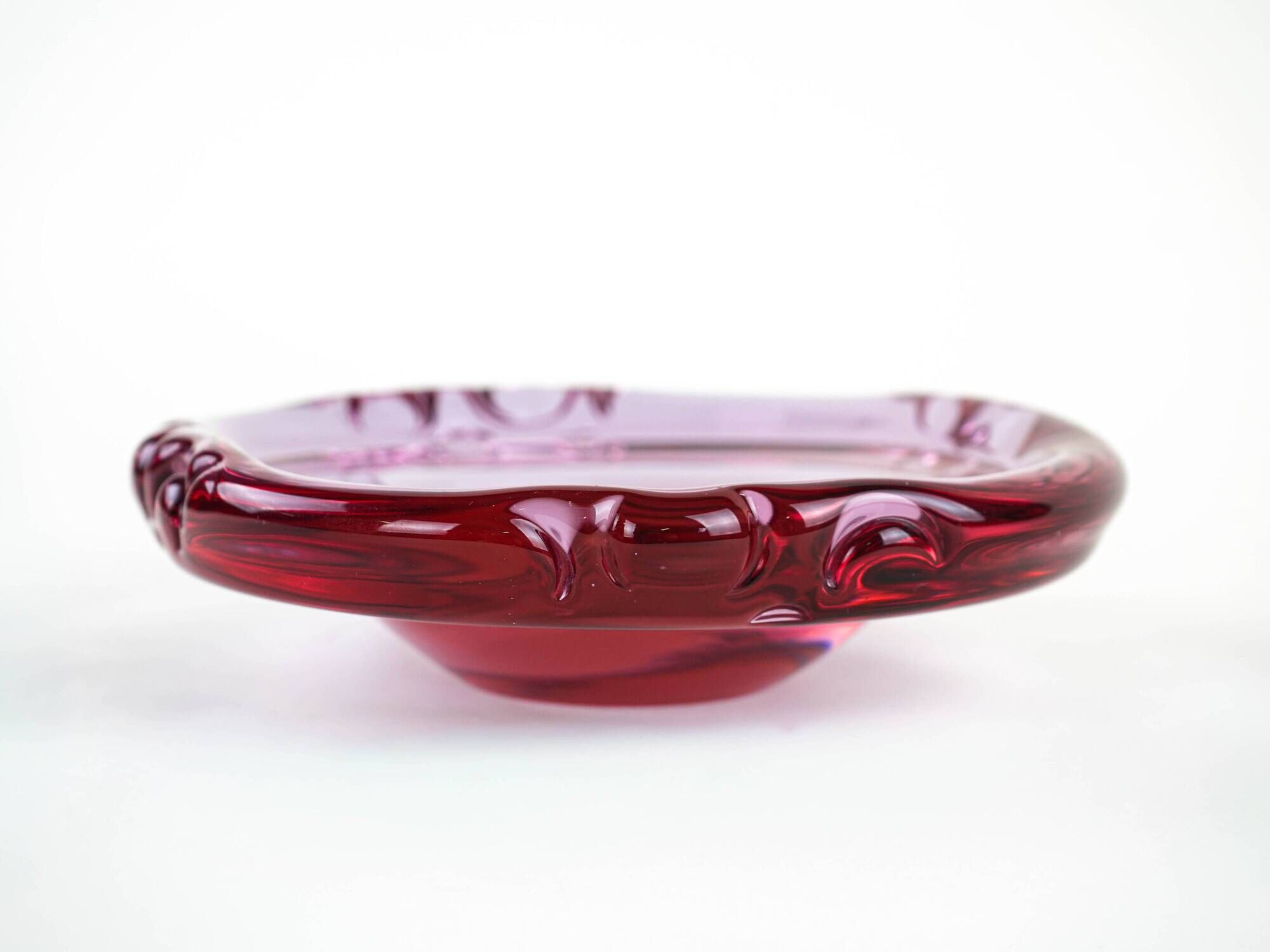 Rosamund Glass Platter by Christer Holmgren for Holmegaard, Denmark, 1960s