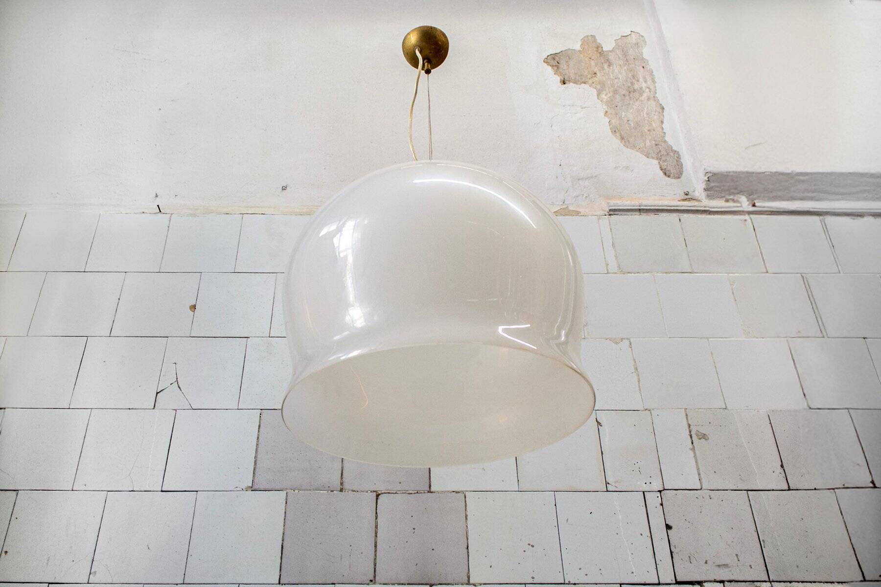 Suspended glass lamp from Murano, Italy, 1970s