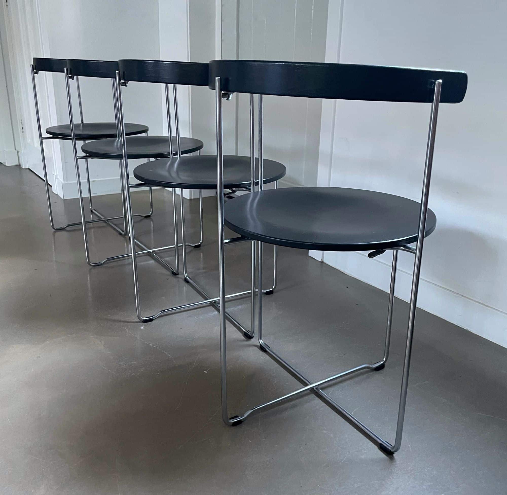 Set of 4 foldable chairs 'Soley', V. Hardarson for Kusch & Co, 80s