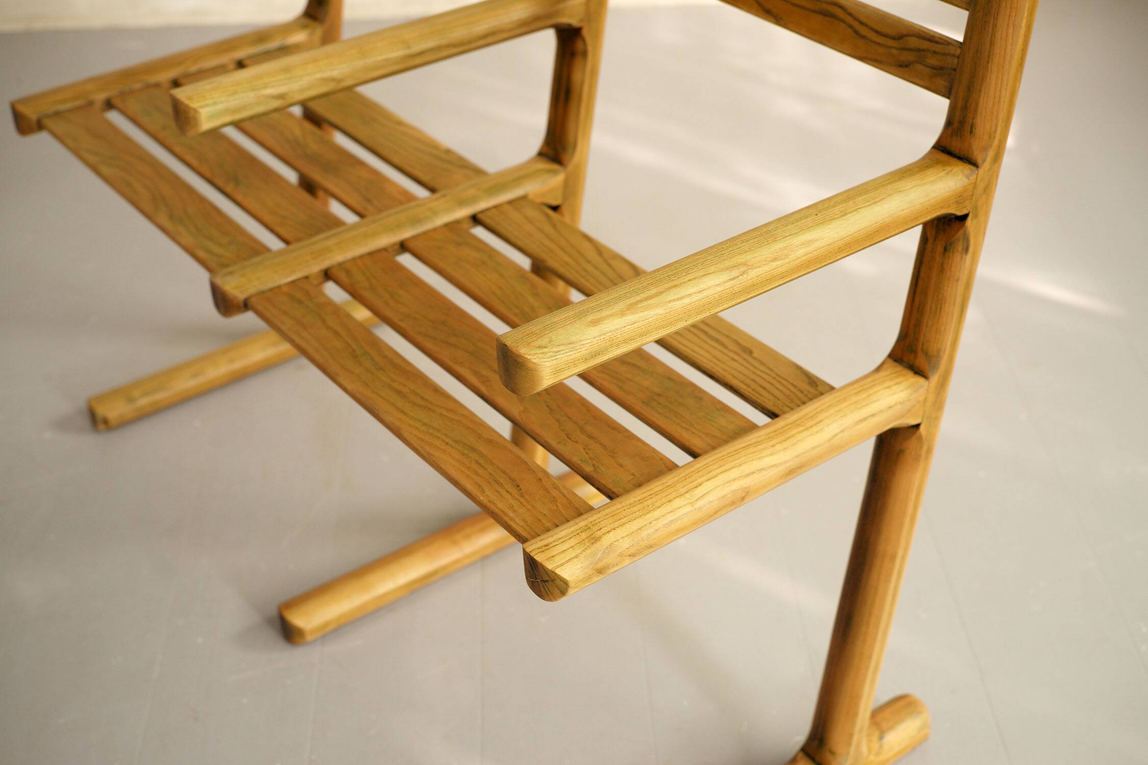 Set of 4 chairs and a bench, France 1960