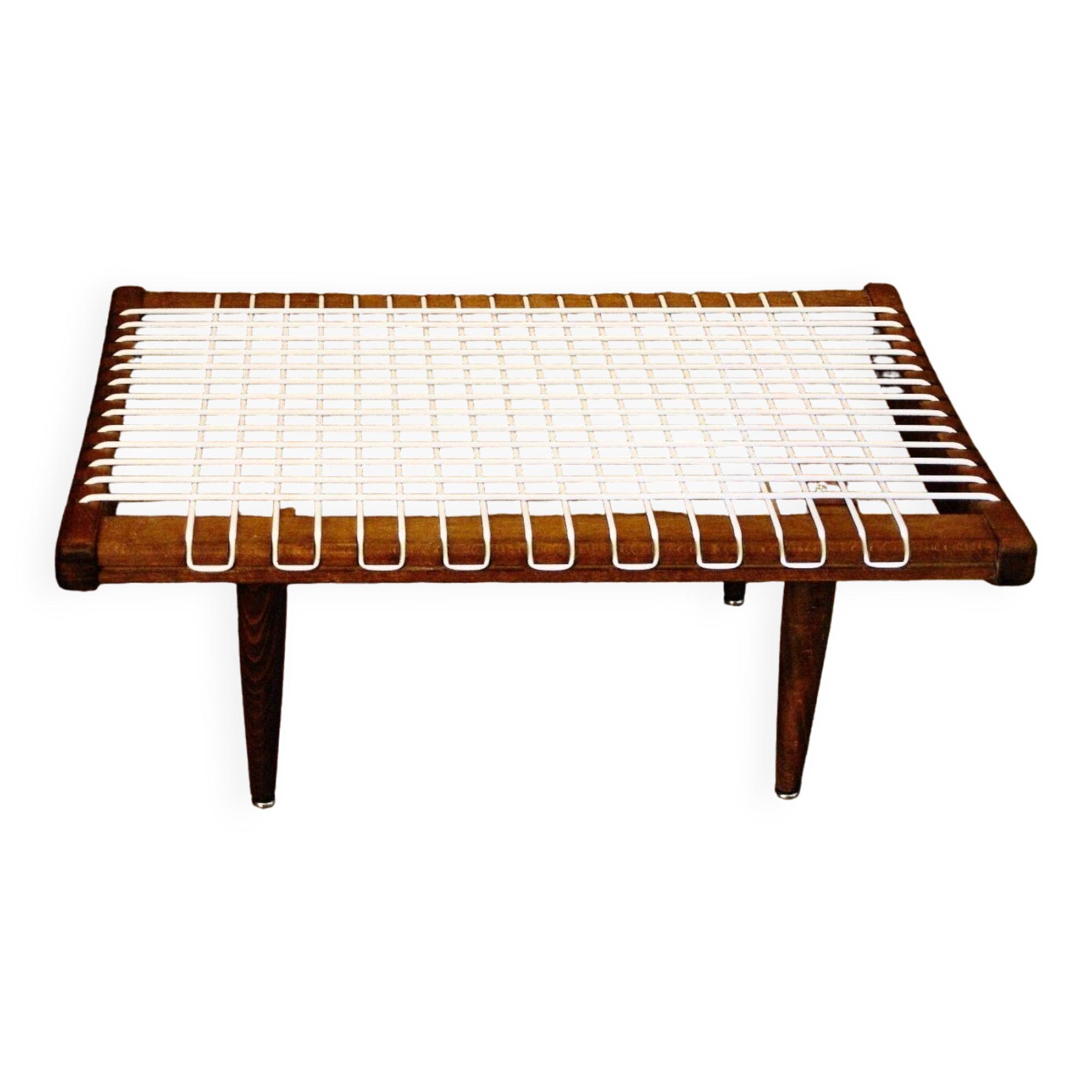 Vintage natural beech coffee table by georges adrien tigien 1950