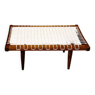Vintage natural beech coffee table by georges adrien tigien 1950