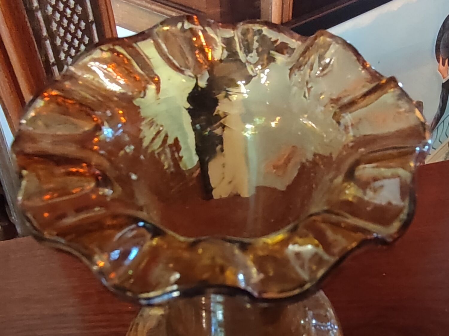 Old vase with enamelled floral decoration