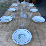 Table de ferme bois et noir