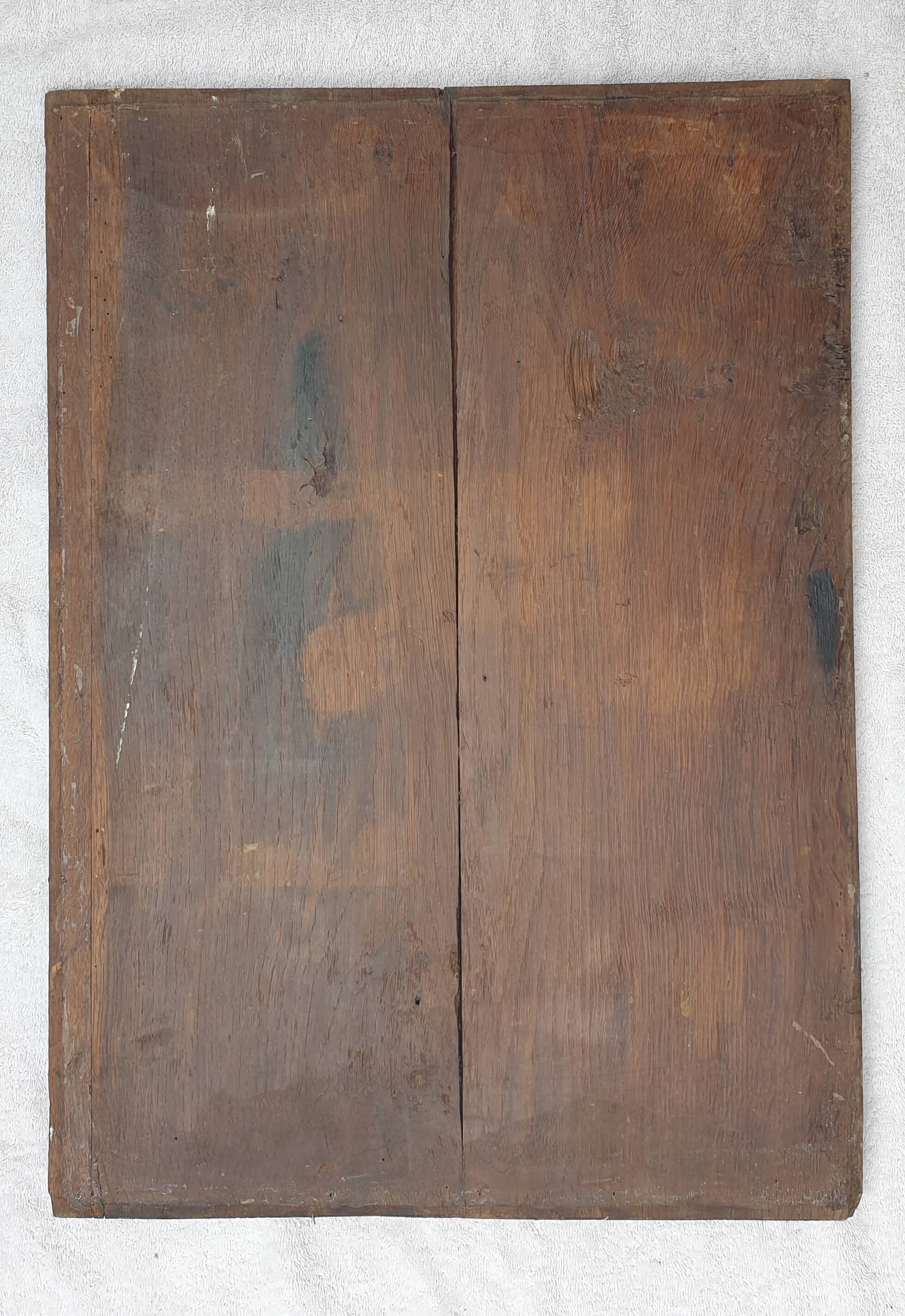 Panel, bas relief in natural wood, 18th century period