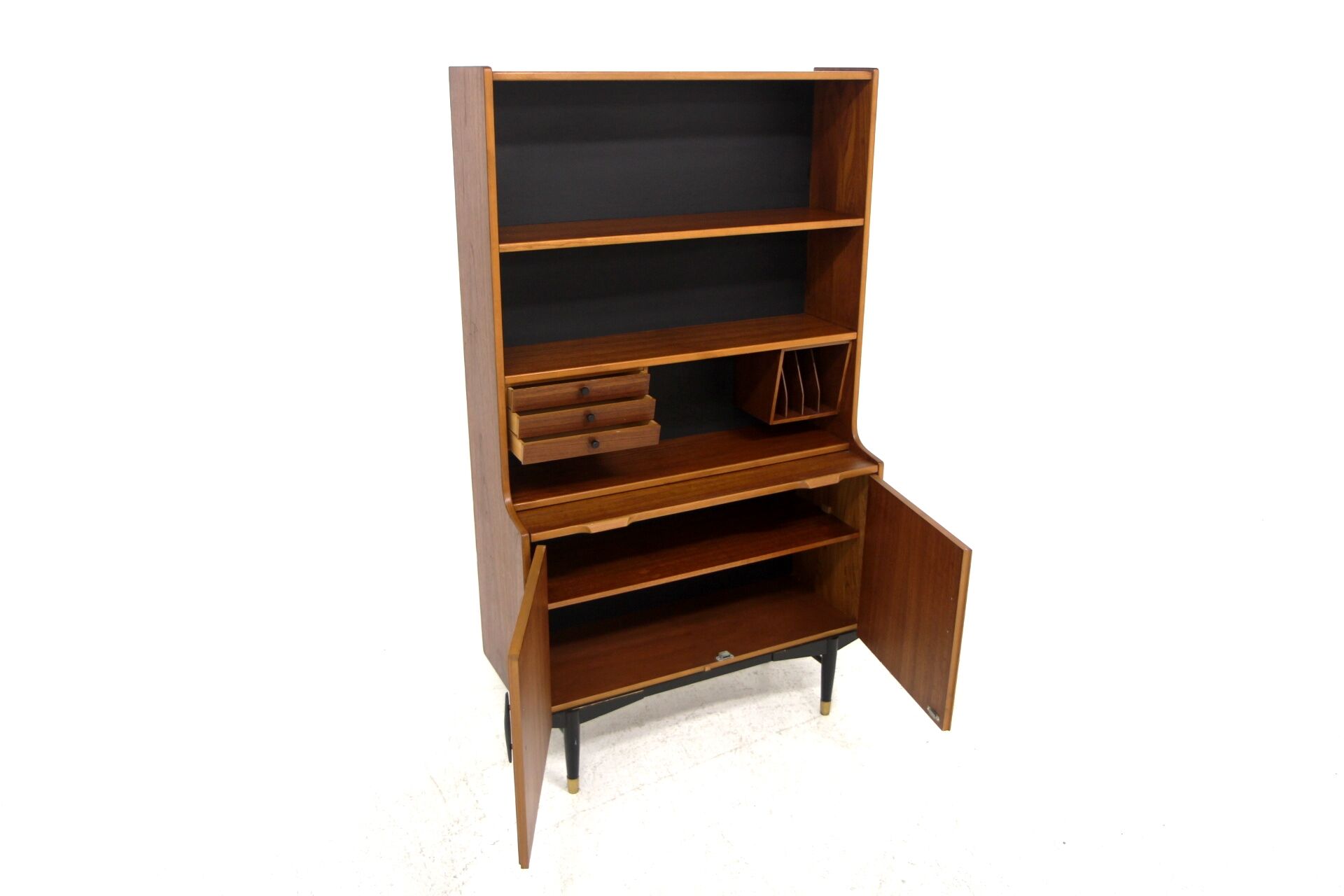 Scandinavian teak secretary, Hugo Troeds, Bjärnum, Sweden, 1950