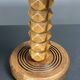 Mid-Century modern brutalist wood turned table lamp Charles Dudouyt style