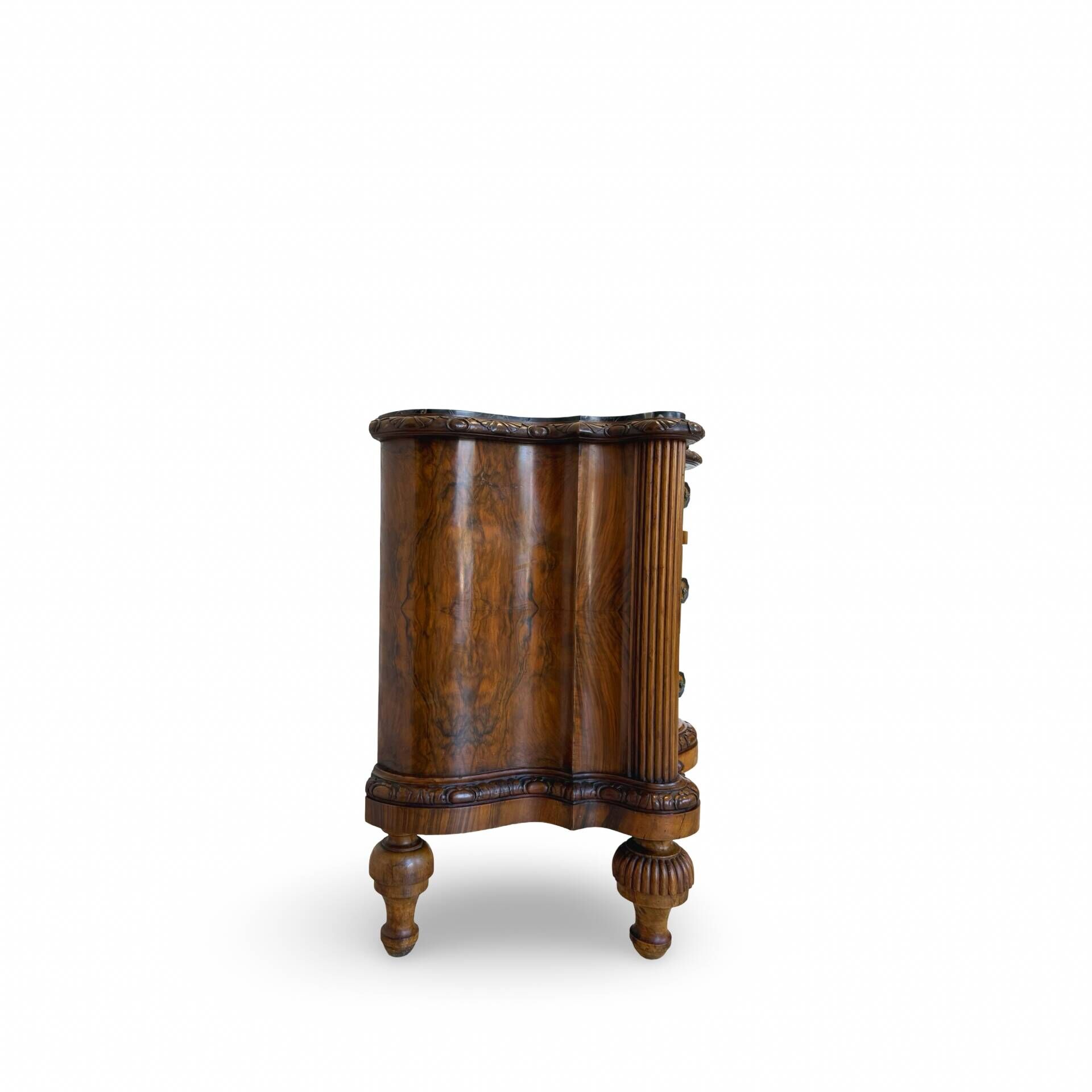antique walnut serpentine commode