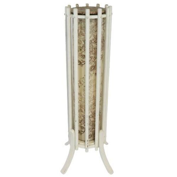 Lampadaire en bois laqué et tissu fleuri