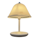 Lampe de table champignon en verre Murano et métal blanc, 1970