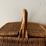 Vintage wicker picnic basket