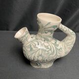 Small ceramic goat figurine with green Cyprus decoration, 20th century